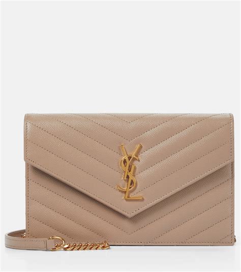 ysl envelope chain wallet beige|YSL cassandre envelope chain wallet.